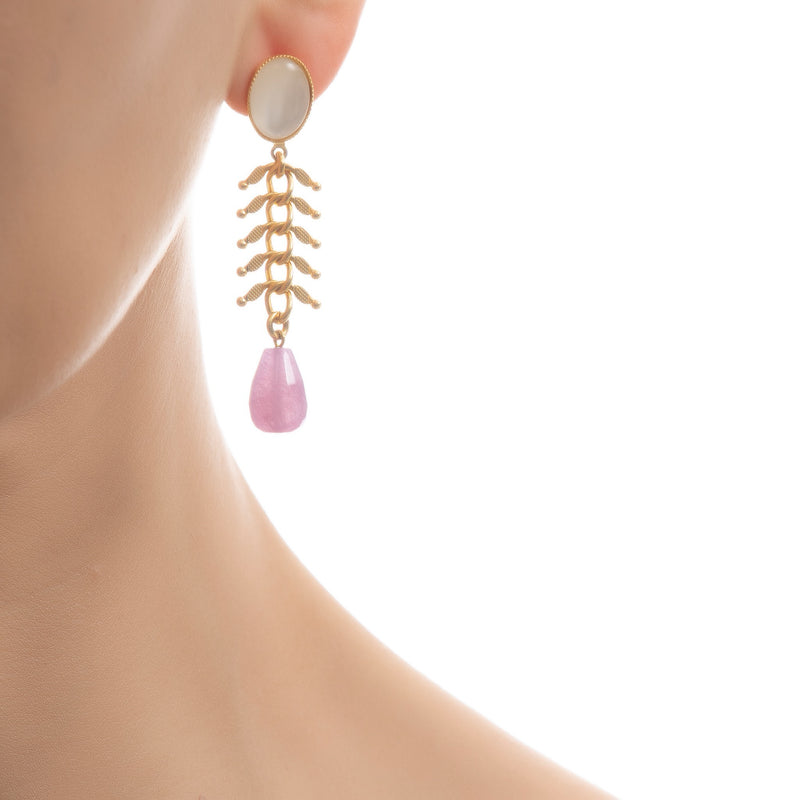 CANDICE earring white pearl & purple