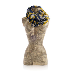 MERIBEL Mixed yellow navy blue Round knitted  scarf