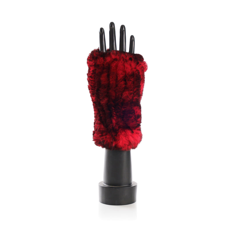 CHATEL Red Knitted Mittens