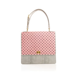 Handle Bag TAHDAH PINK Polka dot and GREY BLUE