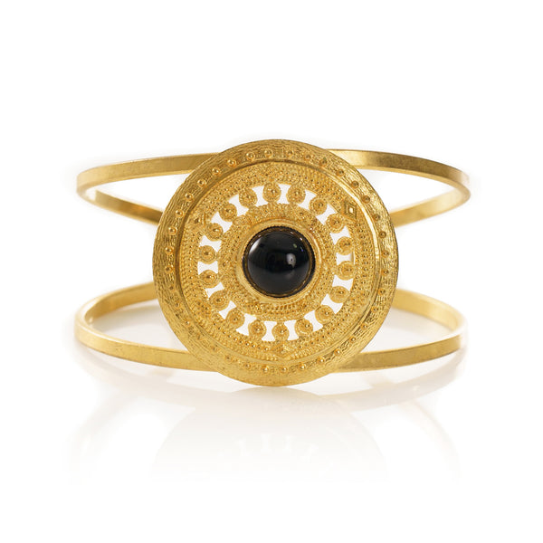 CALLISTA Bracelet with a vintage inspired element and black cabochon