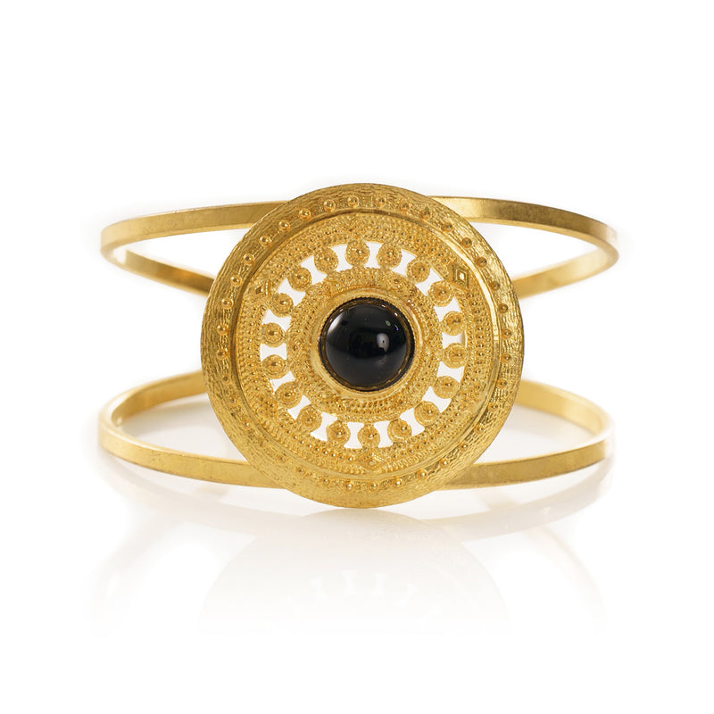 CALLISTA Bracelet with a vintage inspired element and black cabochon