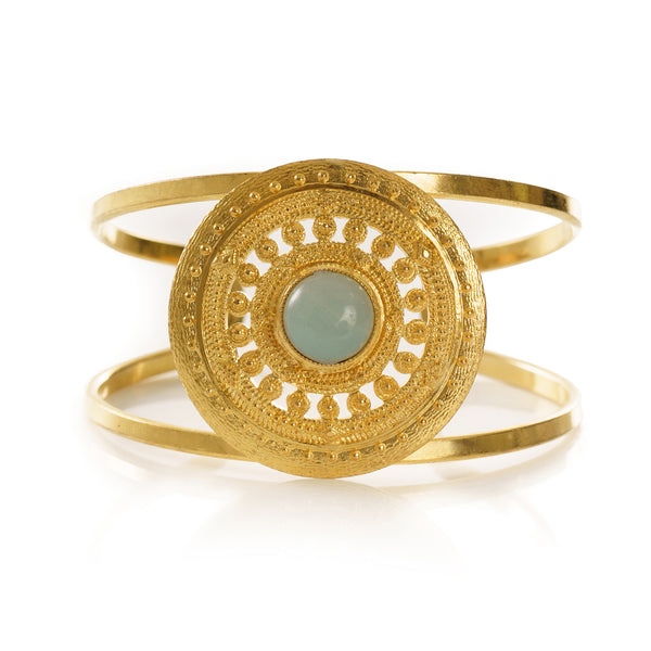 CALLISTA Bracelet with a vintage inspired element and amazonite cabochon