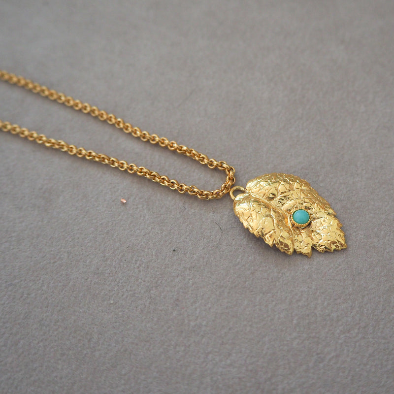 AZELIE Turquoise Delicate Leave Pendant Necklace