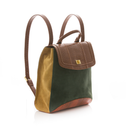 Bagpack BAGIFIK Tobacco and ORBK Cobra, Kaki and Mustard Suede