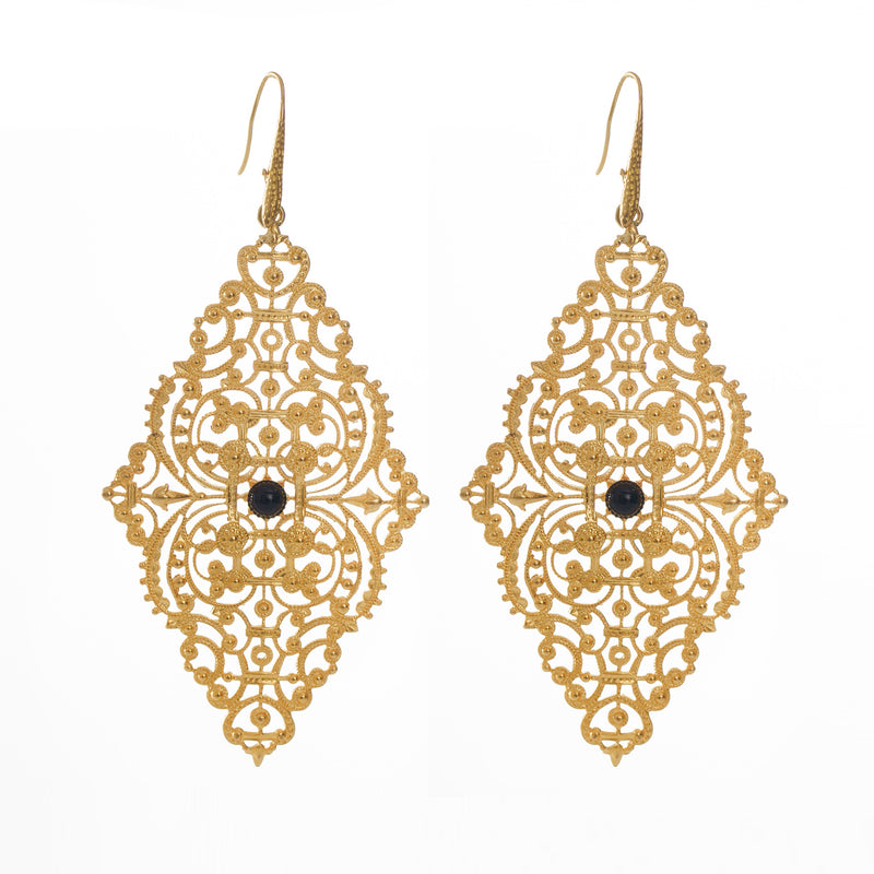 FAUSTINE delicate filigree earrings turquoise