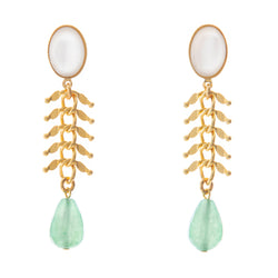 CANDICE earring white pearl & green
