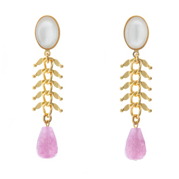 CANDICE earring white pearl & purple
