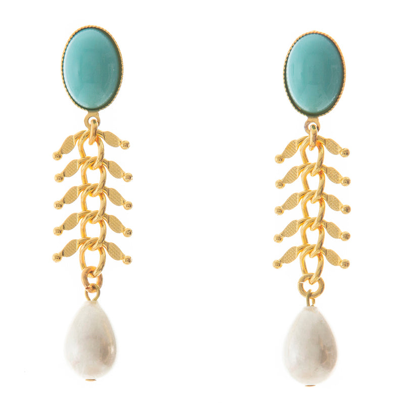 CANDICE earring turquoise and pearl