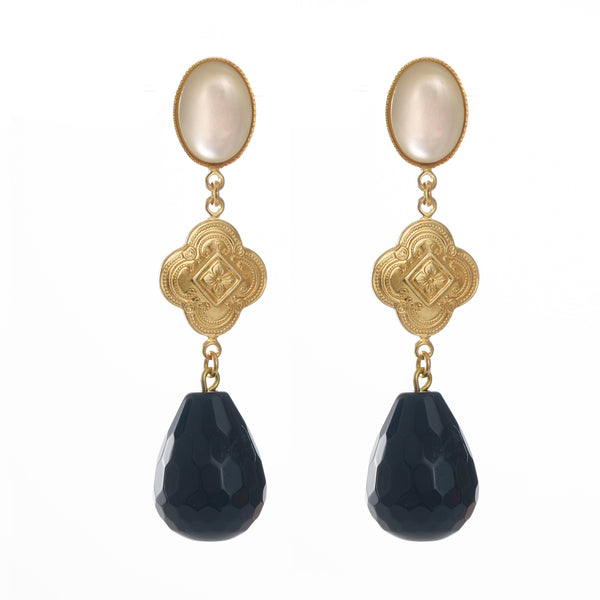 CHERI Earring Pearl & black