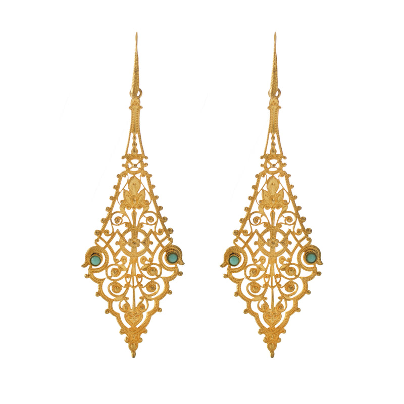 CHARLINE delicate filigree earrings black