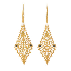 CHARLINE delicate filigree earrings black