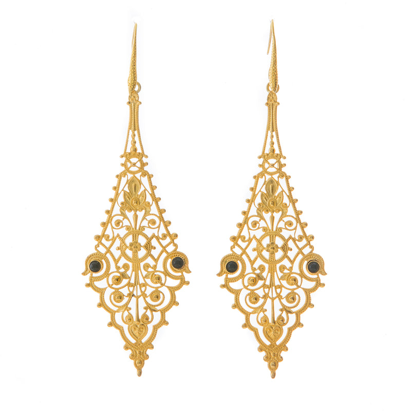 CHARLINE delicate filigree earrings turquoise