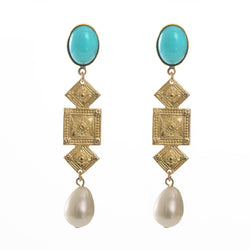 CIRCE Earring Turquoise and Pearl