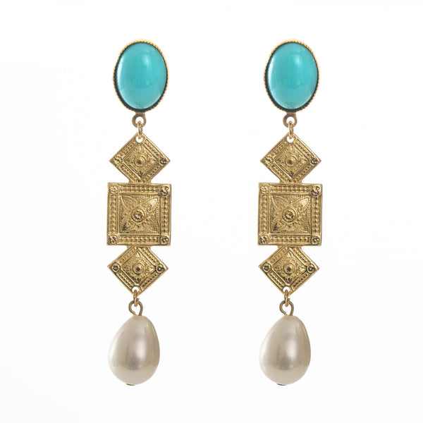 CIRCE Earring Turquoise and Pearl