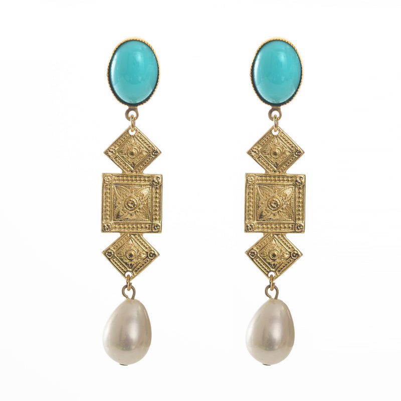 CIRCE Earring Turquoise and Pearl