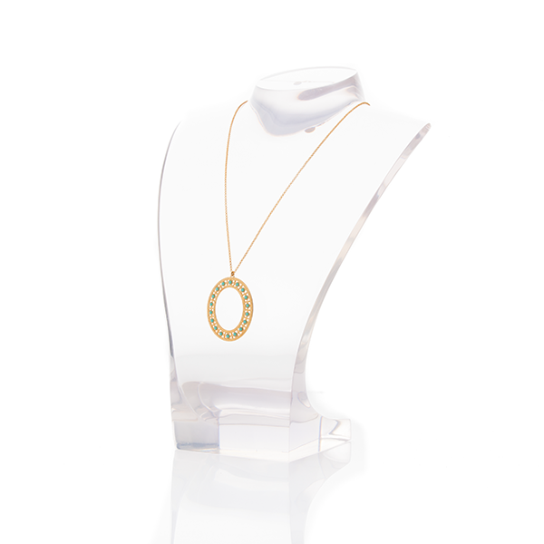 COLOMBINE Statement Vintage-Inspired Pendant Necklace Turquoise