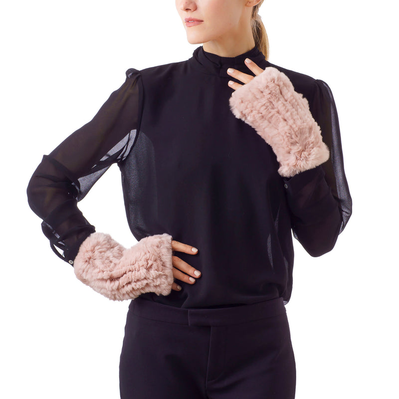 CHATEL Pink Knitted Mittens