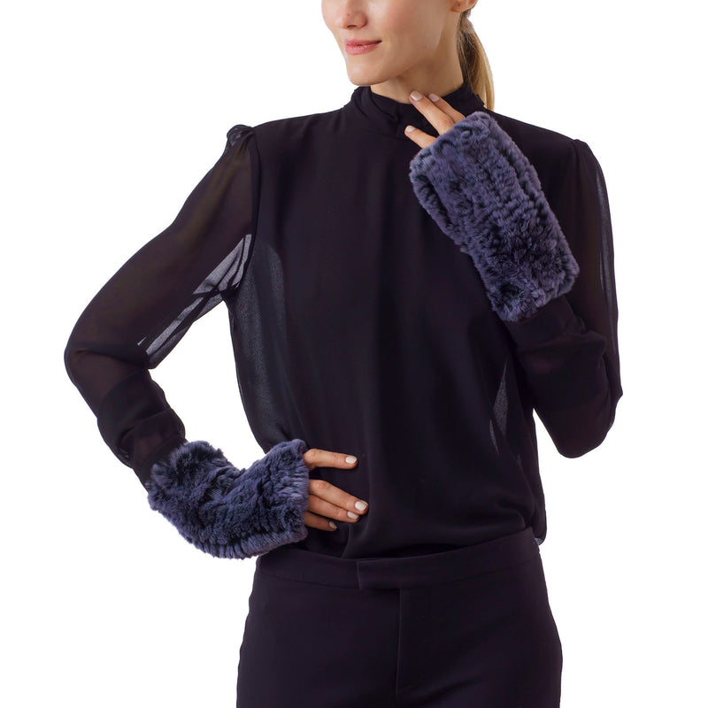 CHATEL Night Blue Knitted Mittens