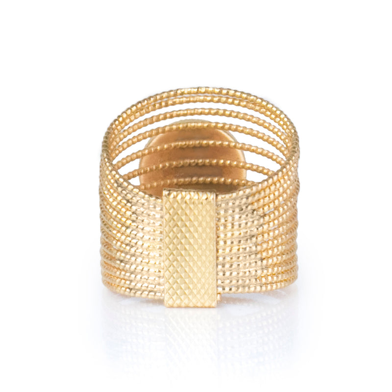 ENEE,  Gold-Plated Ring with a Carnelian stone