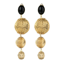 COSMIC Earrings with black cabochon