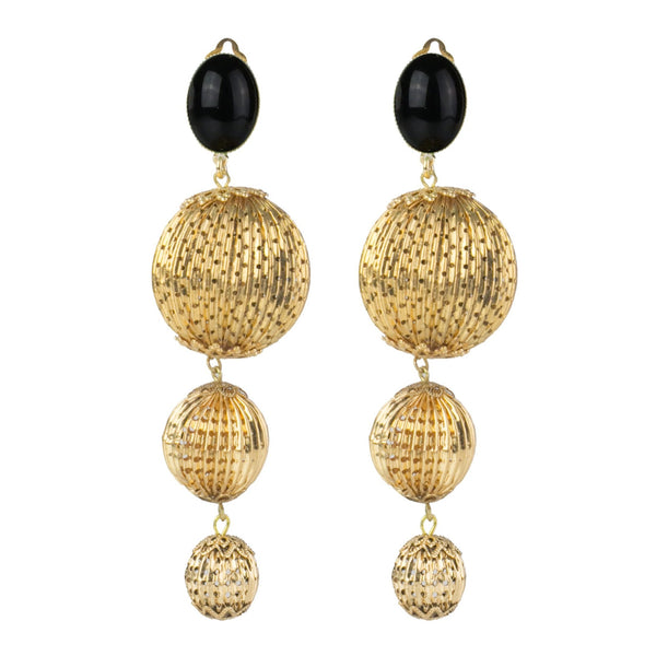 COSMIC Earrings with black cabochon