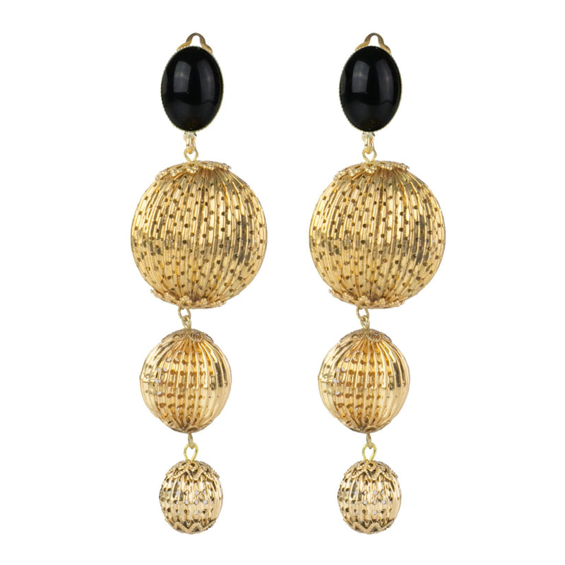 COSMIC Earrings with black cabochon