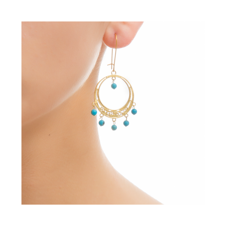 EMELYNE earring gold-plated and turquoise