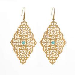 FAUSTINE delicate filigree earrings turquoise