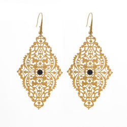 FAUSTINE delicate filigree earrings black