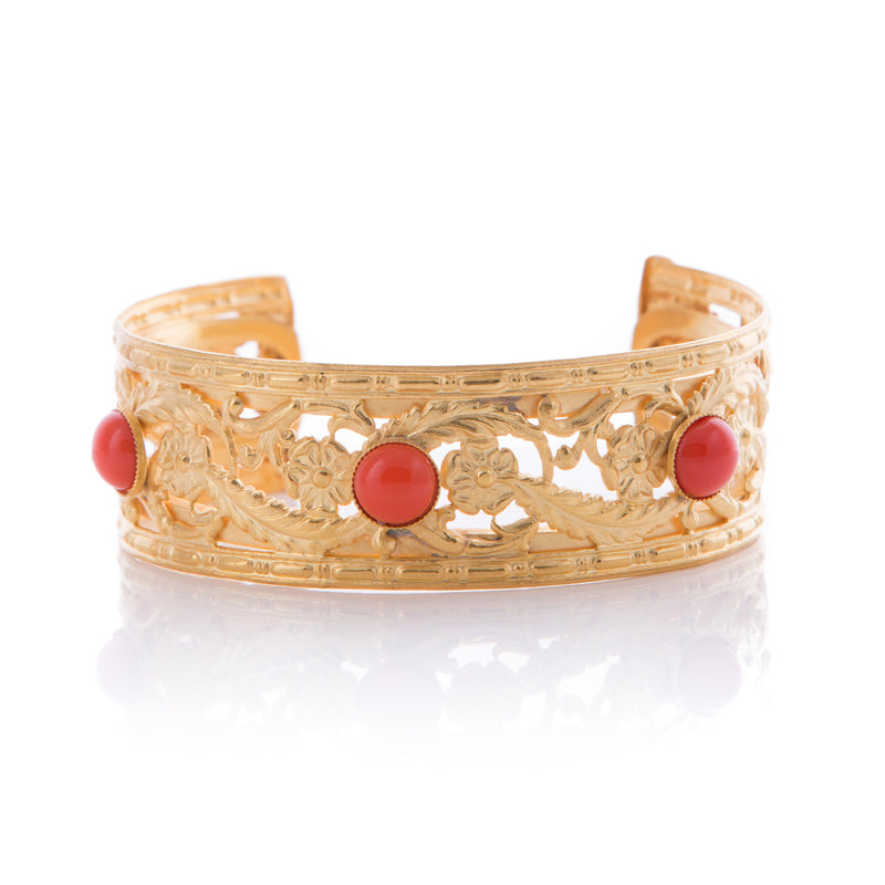 PHILAE bracelet gold-plated coral