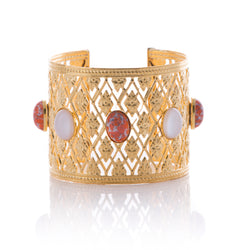 ANTIGONE bracelet gold-plated coral and pearl