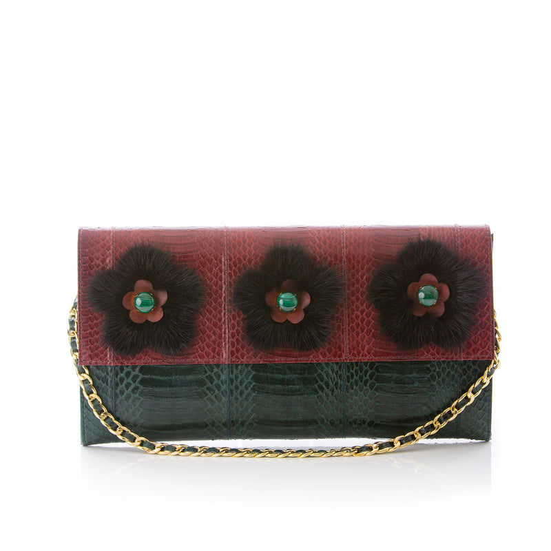 FURMEDABLE green clutch with shoulder strap