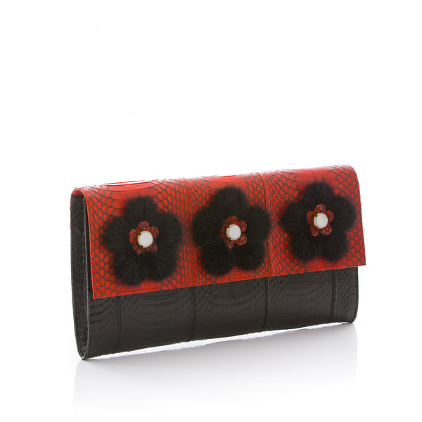 FURMEDABLE red clutch with shoulder strap