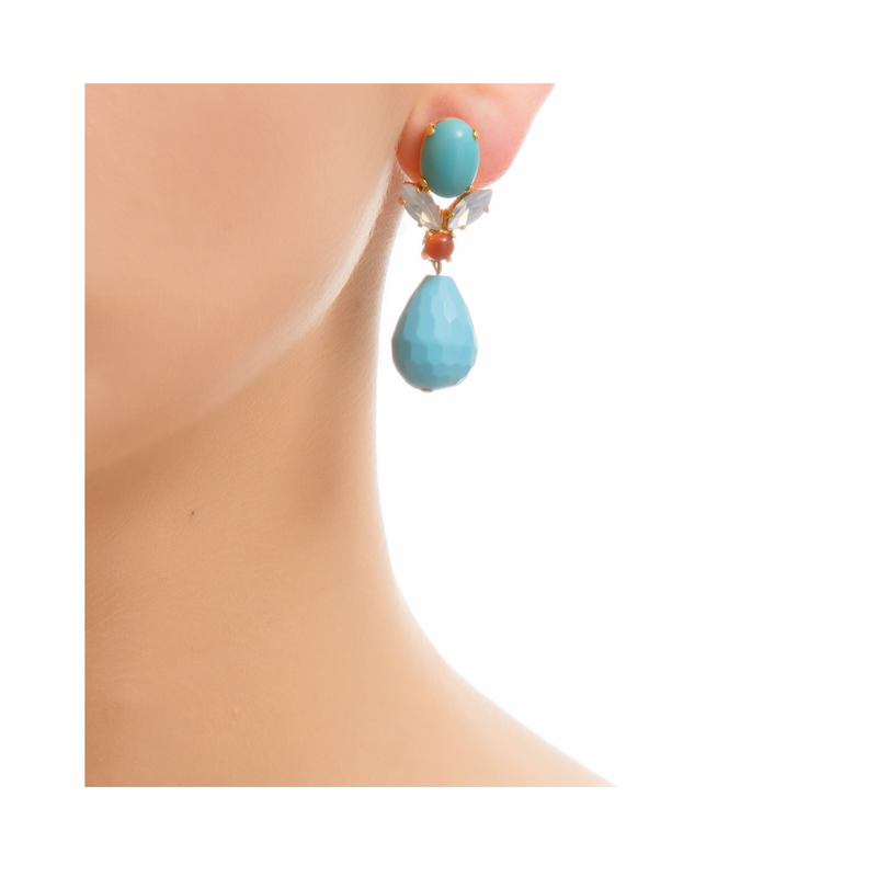 GRACE Earring Swarovski Crystal and Turquoise