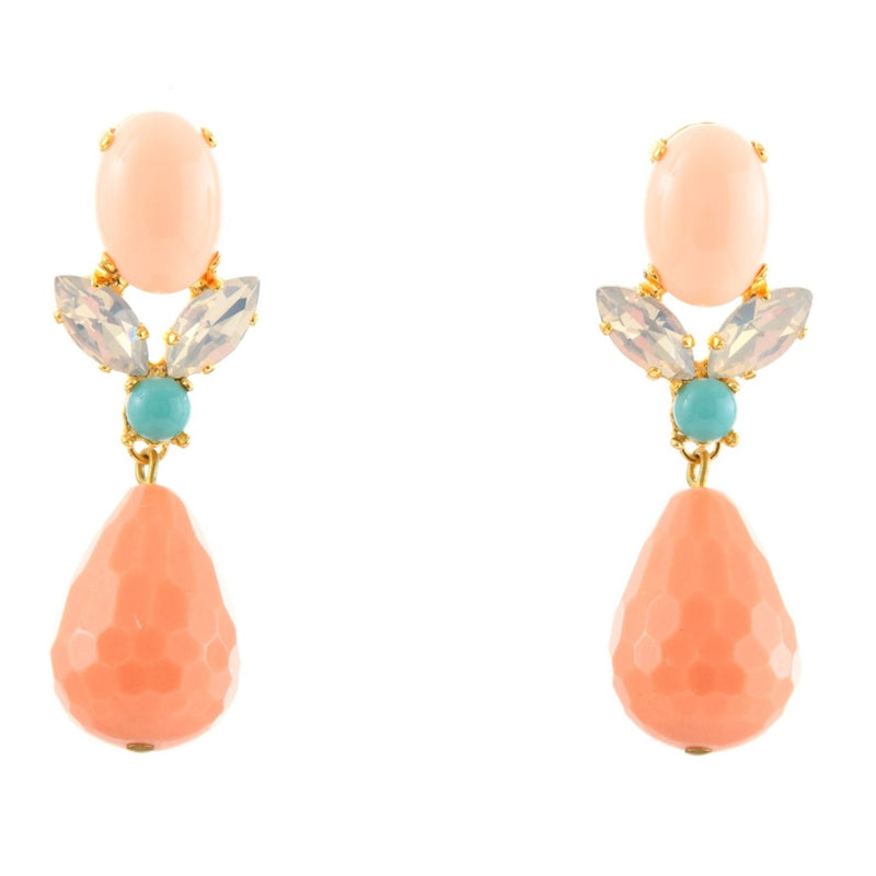 GRACE Earring Swarovski Crystal and Coral