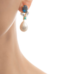 GRACE Earring Blue Swarovski & Pearl