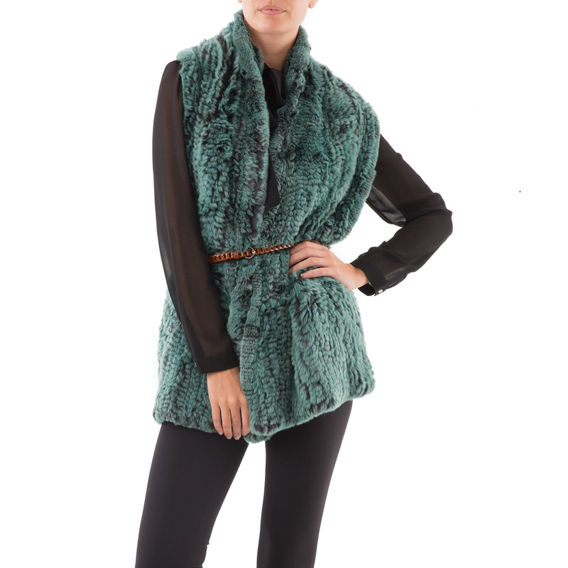 GSTAAD Large green knitted Scarf