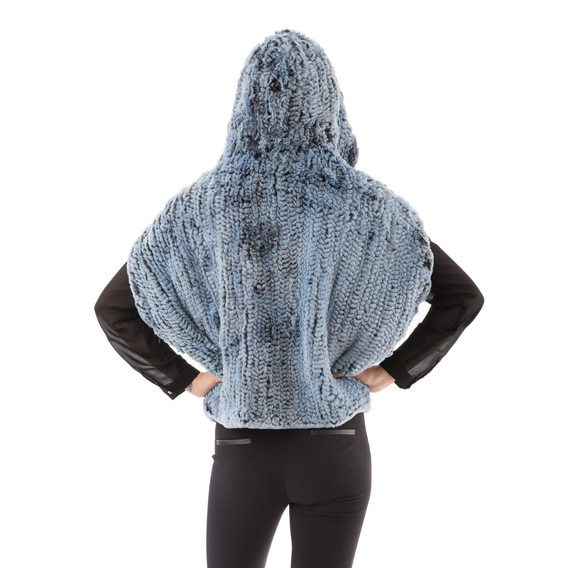 HOODIE  Grey warm  Blue fur