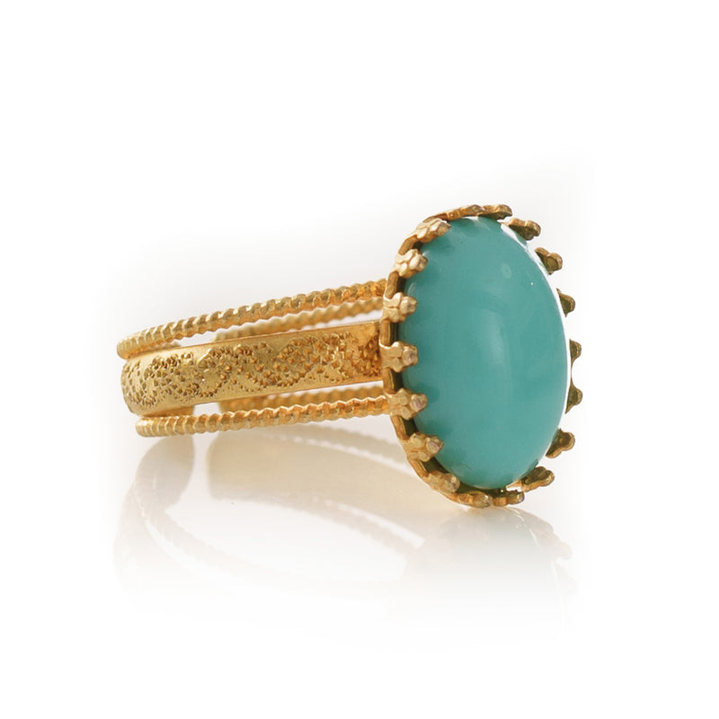 IRENE Adjustable Ring Turquoise Cabochon