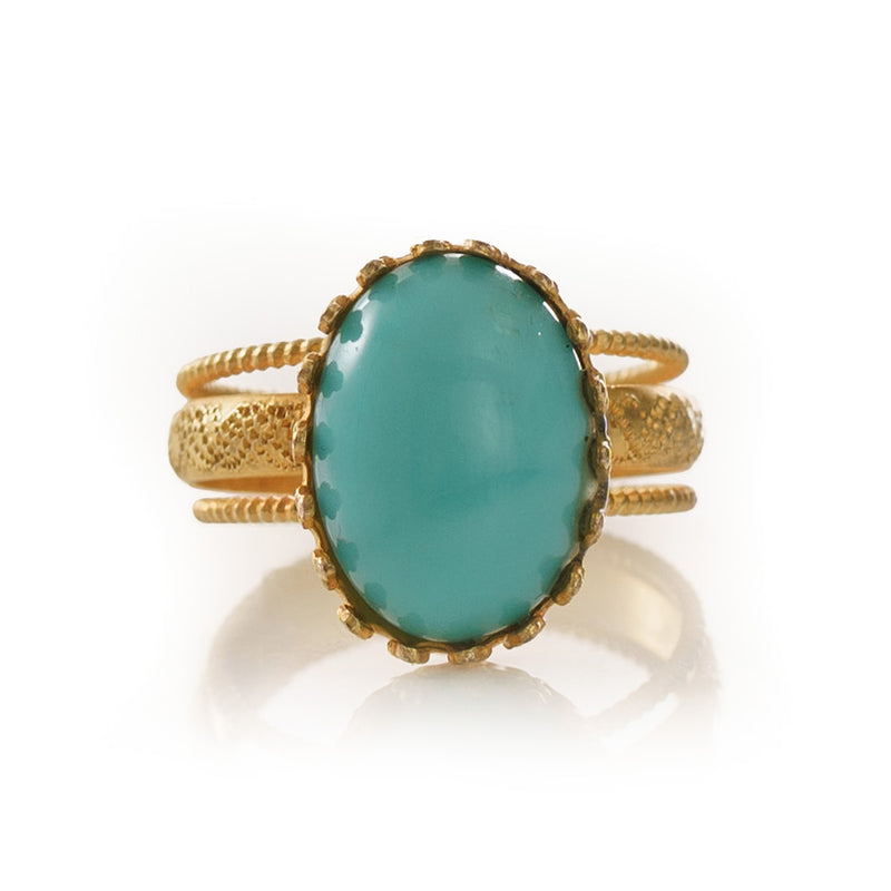 IRENE Adjustable Ring Turquoise Cabochon