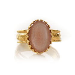 IRENE Adjustable Ring Pink Opal