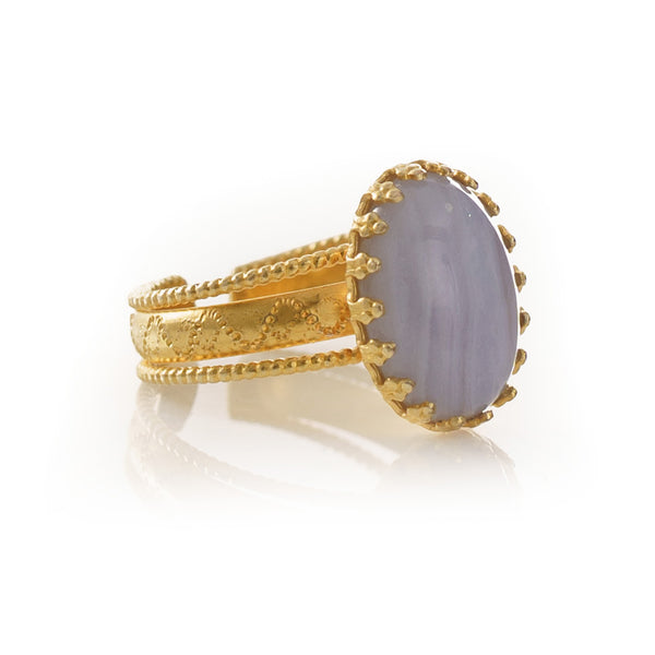 IRENE Adjustable Ring Chalcedony