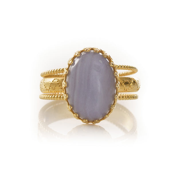 IRENE Adjustable Ring Chalcedony