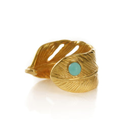 ISIS feather ring turquoise