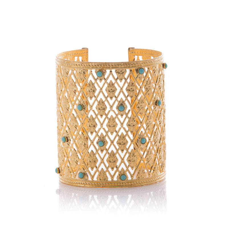 JOCASTE turquoise statement vintage-inspired bracelet
