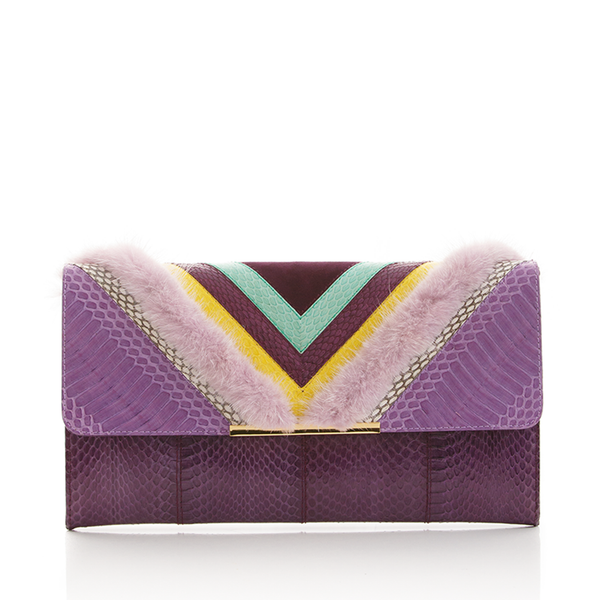 KILLAH clutch bag purple & violet cobra & purple mink