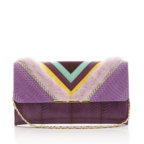 KILLAH clutch bag purple & violet cobra & purple mink