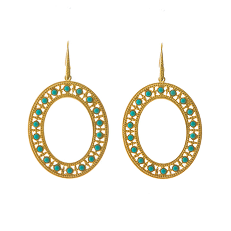 LUCINE oval earrings turquoise