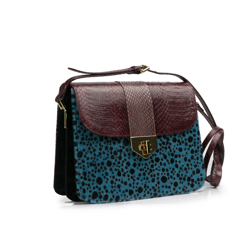 Crossbody bag LIM LE FO cassis and polka blue